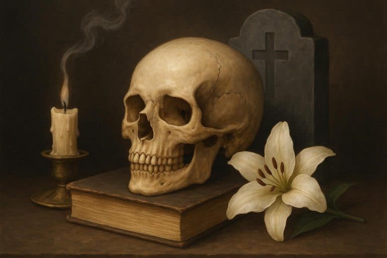 Conceptual illustration symbolizing myths and truths about death for Miguel Bandy's article