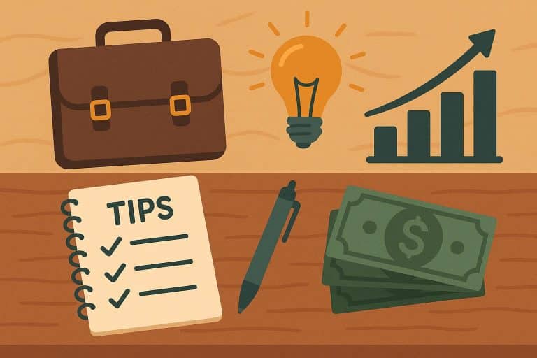Business strategy concept with startup icons, representing Anisuzzaman Chowdhury Ronny’s tips