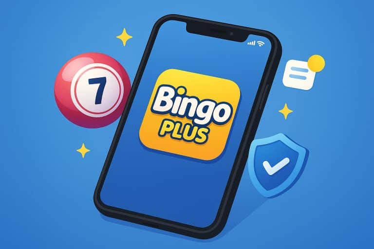 Bingo Plus App interface showcasing secure login and real-time updates on a mobile device